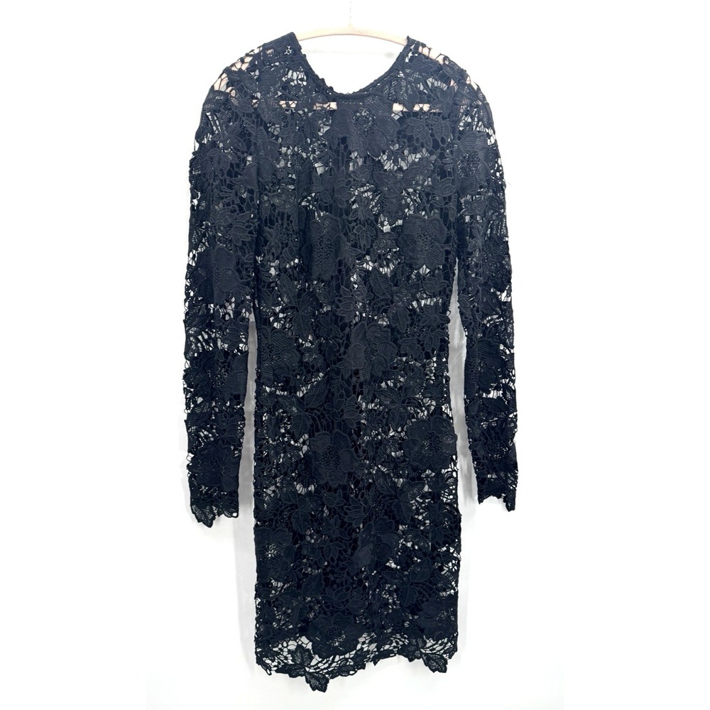 Whimsigoth Womens Large Dress All Over Crochet Lace Fairy Dark Cottage Layering